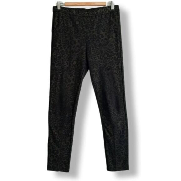 FREE PEOPLE Leopard Pull-On Crop Leggings Sz M Flawed - Picture 2 of 14